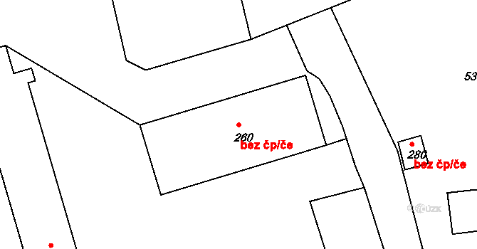 Cheb 48459348 na parcele st. 260 v KÚ Starý Hrozňatov, Katastrální mapa