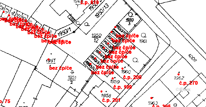 Poděbrady 49188348 na parcele st. 1950/7 v KÚ Poděbrady, Katastrální mapa