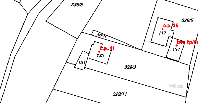 Talmberk 41, Samopše na parcele st. 130 v KÚ Talmberk, Katastrální mapa