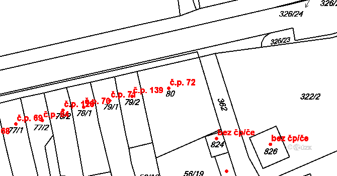 Holoubkov 72 na parcele st. 80 v KÚ Holoubkov, Katastrální mapa