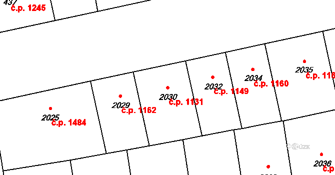 Žižkov 1131, Praha na parcele st. 2030 v KÚ Žižkov, Katastrální mapa