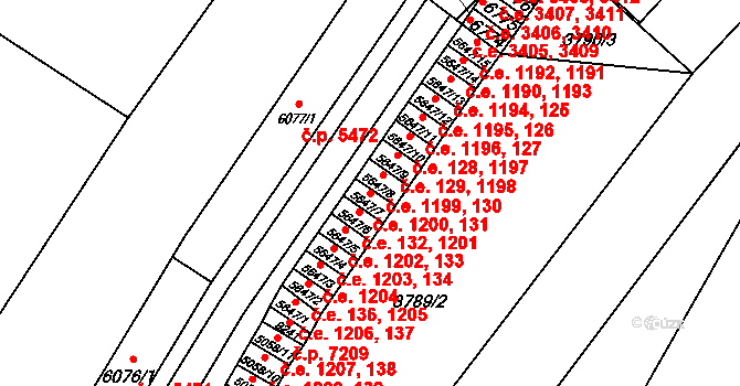 Zlín 131,1200 na parcele st. 5647/7 v KÚ Zlín, Katastrální mapa