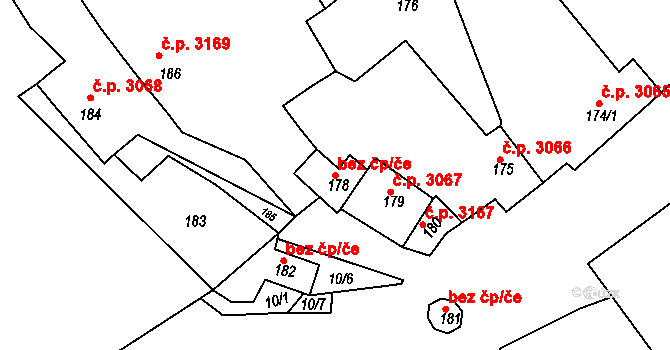 Mělník 39378349 na parcele st. 178 v KÚ Vehlovice, Katastrální mapa