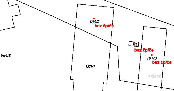 Teplýšovice 39384349 na parcele st. 180/3 v KÚ Teplýšovice, Katastrální mapa