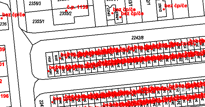 Břeclav 40789349 na parcele st. 3523 v KÚ Poštorná, Katastrální mapa