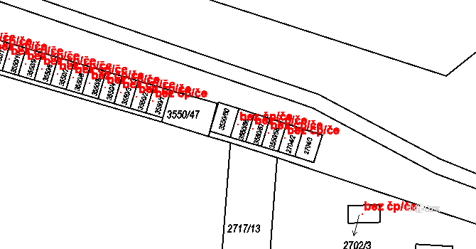 Holešov 41773349 na parcele st. 3550/56 v KÚ Holešov, Katastrální mapa