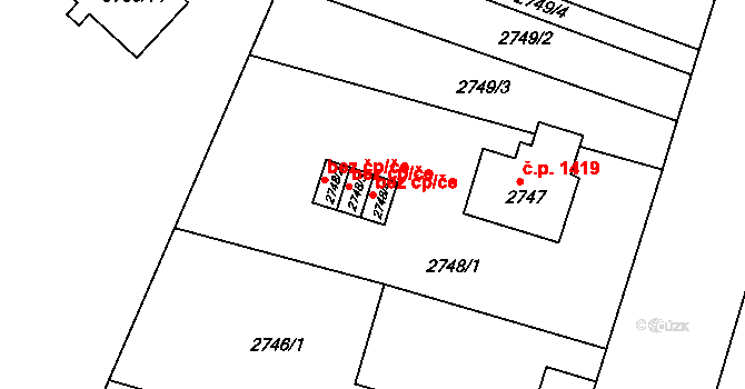 Česká Lípa 42438349 na parcele st. 2748/4 v KÚ Česká Lípa, Katastrální mapa