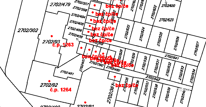 Opava 43804349 na parcele st. 2702/360 v KÚ Opava-Předměstí, Katastrální mapa