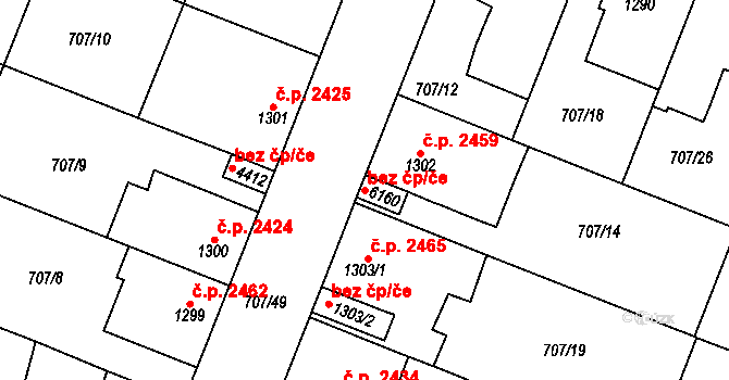 Havlíčkův Brod 44533349 na parcele st. 6160 v KÚ Havlíčkův Brod, Katastrální mapa