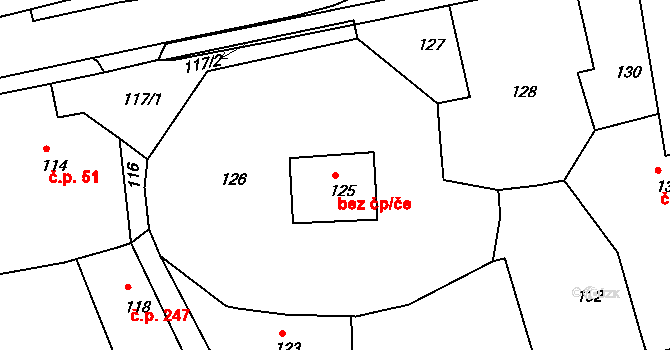 Zlín 47808349 na parcele st. 125 v KÚ Štípa, Katastrální mapa