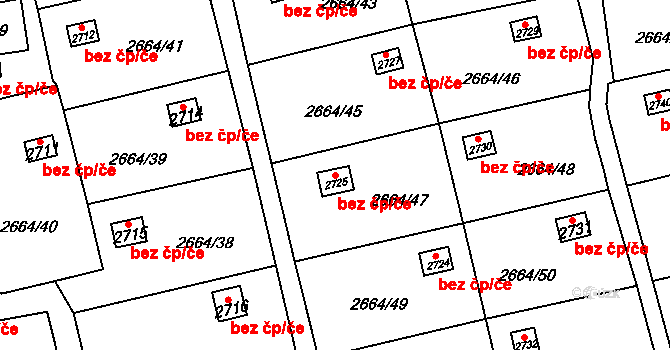 Plzeň 48016349 na parcele st. 2725 v KÚ Doubravka, Katastrální mapa