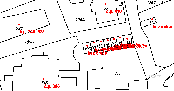 Vyšší Brod 49243349 na parcele st. 870 v KÚ Vyšší Brod, Katastrální mapa