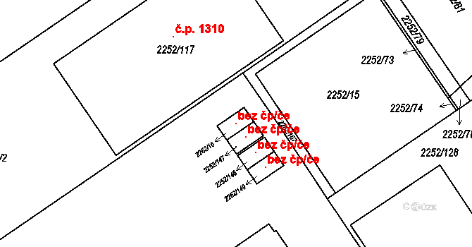 Brno 106876350 na parcele st. 2252/16 v KÚ Slatina, Katastrální mapa