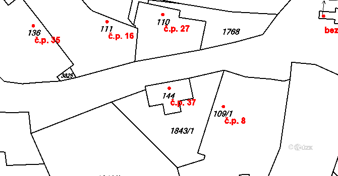 Čejtice 37, Horka II na parcele st. 144 v KÚ Horka nad Sázavou, Katastrální mapa