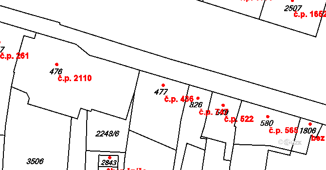 Hořice 436 na parcele st. 477 v KÚ Hořice v Podkrkonoší, Katastrální mapa