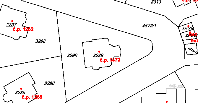 Smíchov 1473, Praha na parcele st. 3289 v KÚ Smíchov, Katastrální mapa