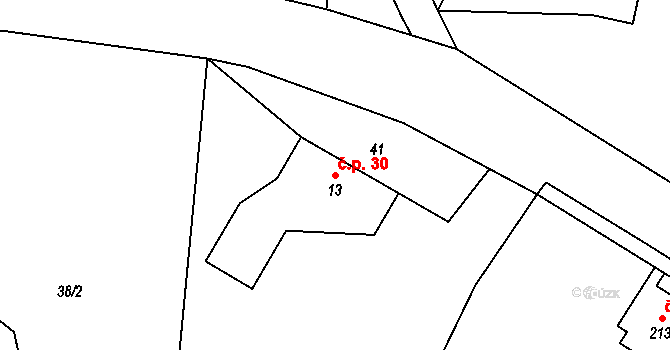 Dolní Vlčkovice 30, Vlčkovice v Podkrkonoší na parcele st. 13 v KÚ Dolní Vlčkovice, Katastrální mapa