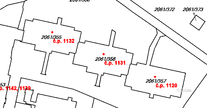 České Budějovice 2 1131, České Budějovice na parcele st. 2061/356 v KÚ České Budějovice 2, Katastrální mapa