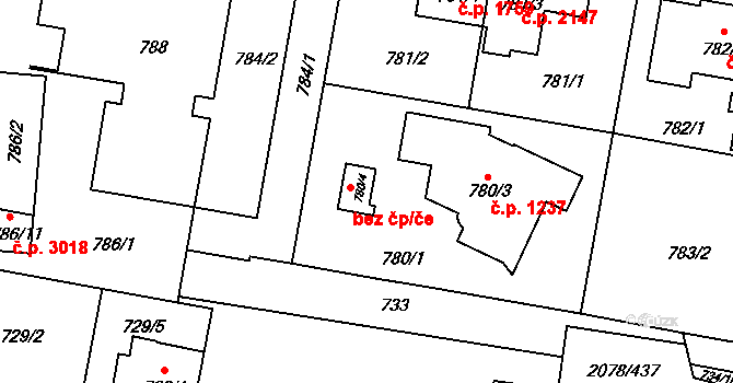 Záběhlice 1237, Praha na parcele st. 780/3 v KÚ Záběhlice, Katastrální mapa
