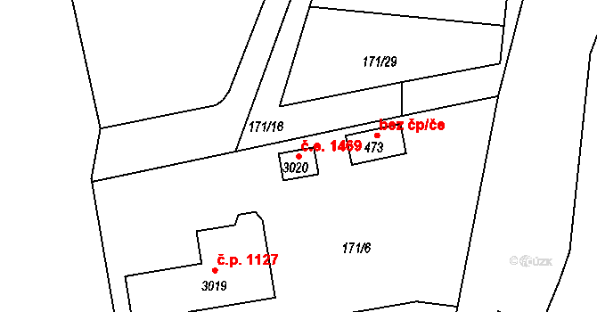 Sezimovo Ústí 1469 na parcele st. 3020 v KÚ Sezimovo Ústí, Katastrální mapa