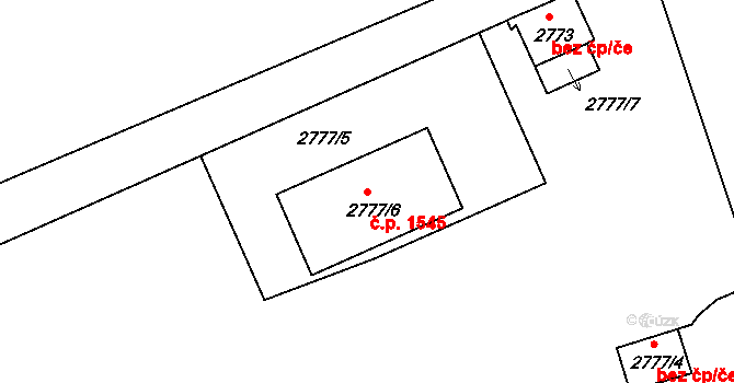 Rumburk 1 1545, Rumburk na parcele st. 2777/6 v KÚ Rumburk, Katastrální mapa