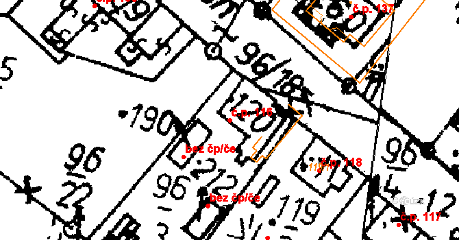 Heřmaň 116 na parcele st. 120 v KÚ Heřmaň, Katastrální mapa