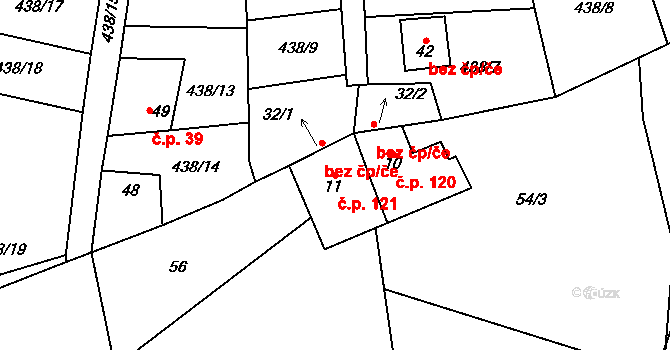Štěpánov nad Svratkou 121 na parcele st. 11 v KÚ Borovec, Katastrální mapa