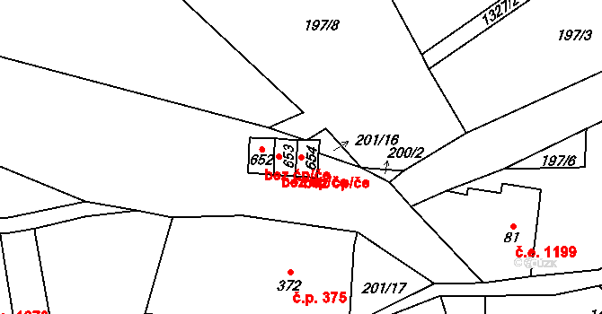 Janov nad Nisou 38443350 na parcele st. 654 v KÚ Janov nad Nisou, Katastrální mapa