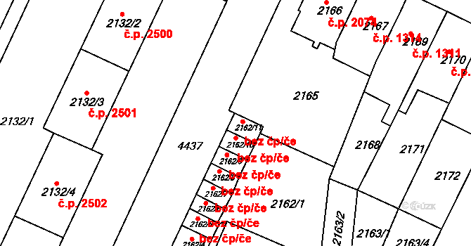 Teplice 45119350 na parcele st. 2162/11 v KÚ Teplice, Katastrální mapa