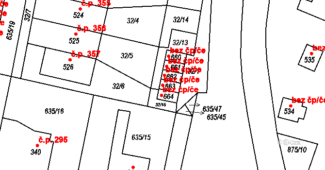Předměřice nad Labem 48331350 na parcele st. 663 v KÚ Předměřice nad Labem, Katastrální mapa