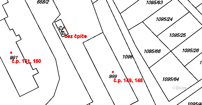 Olivětín 148,149, Broumov na parcele st. 999 v KÚ Broumov, Katastrální mapa