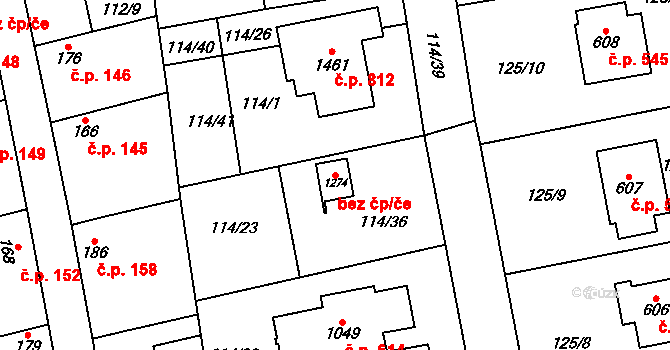 Veltrusy 78828350 na parcele st. 1274 v KÚ Veltrusy, Katastrální mapa