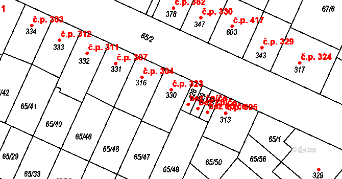 Přerov II-Předmostí 323, Přerov na parcele st. 330 v KÚ Předmostí, Katastrální mapa