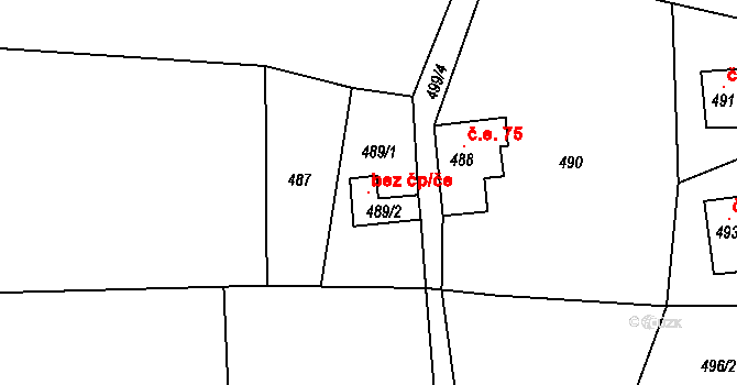 Smržovka 115169351 na parcele st. 489/2 v KÚ Smržovka, Katastrální mapa
