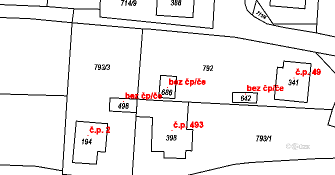 Herálec 120098351 na parcele st. 686 v KÚ Český Herálec, Katastrální mapa