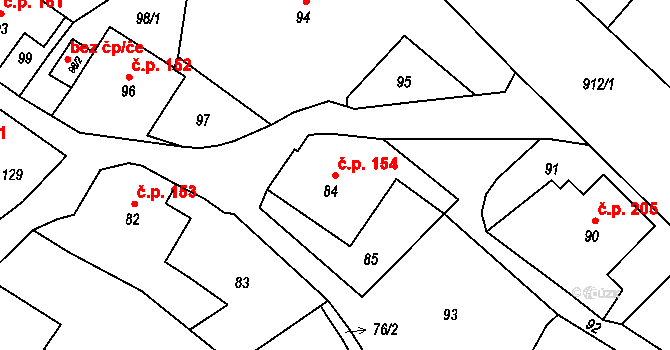 Janovice 154, Rýmařov na parcele st. 84/1 v KÚ Janušov, Katastrální mapa