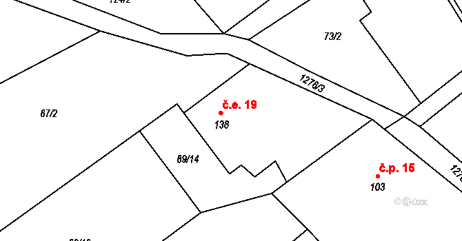 Velké Heřmanice 19, Heřmaničky na parcele st. 138 v KÚ Velké Heřmanice, Katastrální mapa