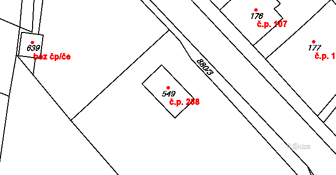 Ohrazenice 258 na parcele st. 549 v KÚ Ohrazenice u Turnova, Katastrální mapa
