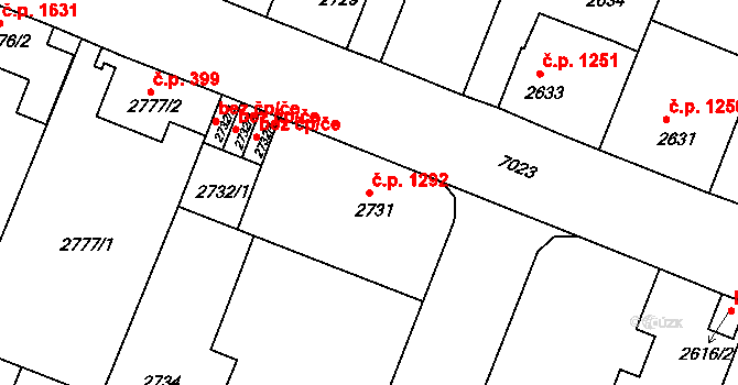 Boskovice 1292 na parcele st. 2731 v KÚ Boskovice, Katastrální mapa