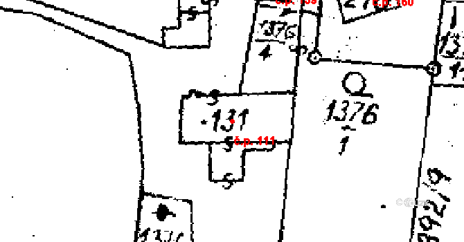Velká Kraš 111 na parcele st. 131 v KÚ Velká Kraš, Katastrální mapa