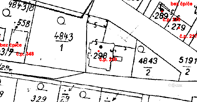 Černošín 249 na parcele st. 298 v KÚ Černošín, Katastrální mapa