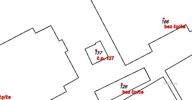 Vrchoslav 127, Krupka na parcele st. 137 v KÚ Vrchoslav, Katastrální mapa
