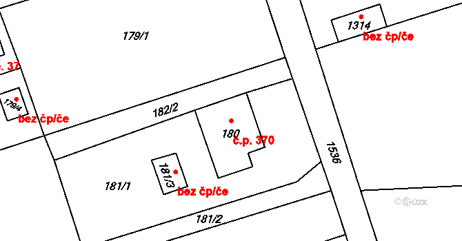Záblatí 370, Bohumín na parcele st. 180 v KÚ Záblatí u Bohumína, Katastrální mapa