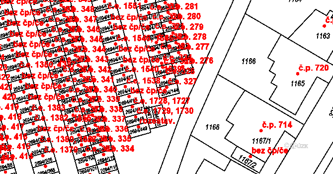 Pelhřimov 327 na parcele st. 2694/144 v KÚ Pelhřimov, Katastrální mapa