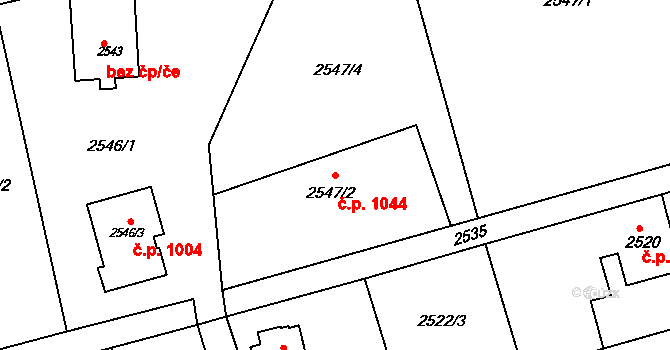 Frýdlant 1044, Frýdlant nad Ostravicí na parcele st. 2547/2 v KÚ Frýdlant nad Ostravicí, Katastrální mapa