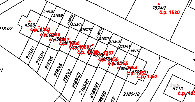 Cheb 1356 na parcele st. 4593 v KÚ Cheb, Katastrální mapa