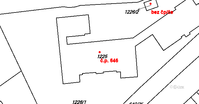 Prosek 646, Praha na parcele st. 1225 v KÚ Prosek, Katastrální mapa