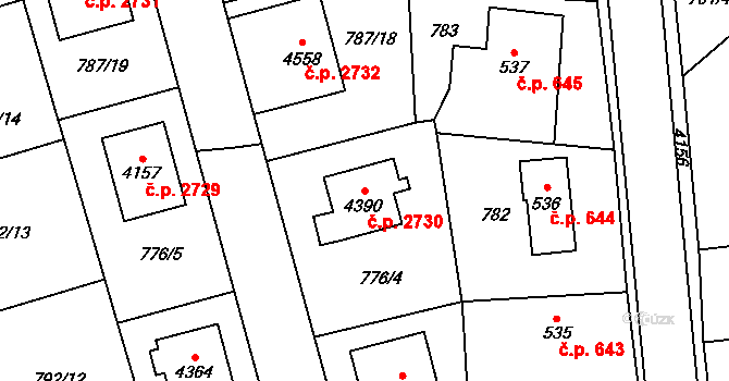 Dvůr Králové nad Labem 2730 na parcele st. 4390 v KÚ Dvůr Králové nad Labem, Katastrální mapa