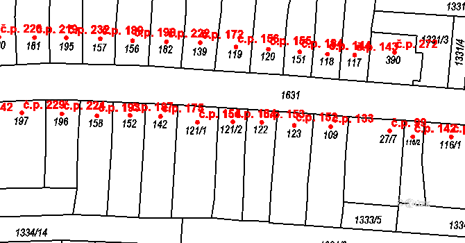 Němčice 164, Ivančice na parcele st. 121/2 v KÚ Němčice u Ivančic, Katastrální mapa