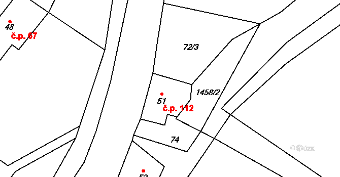 Javorník 112, Rudník na parcele st. 51 v KÚ Javorník v Krkonoších, Katastrální mapa